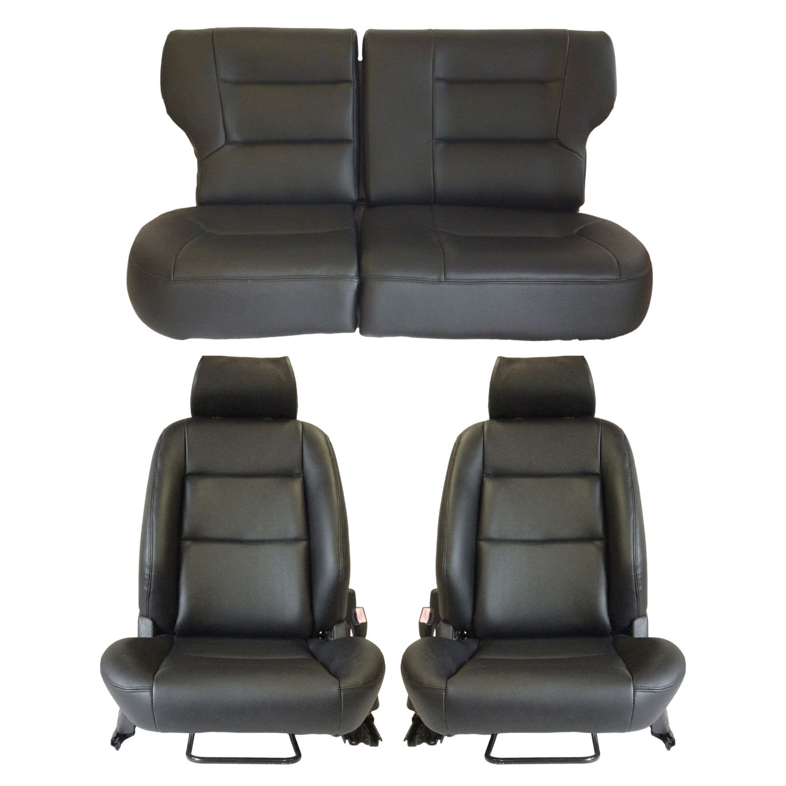 Coiffes sièges Avant + Arriére en simili cuir noir pour Peugeot 106 Rallye