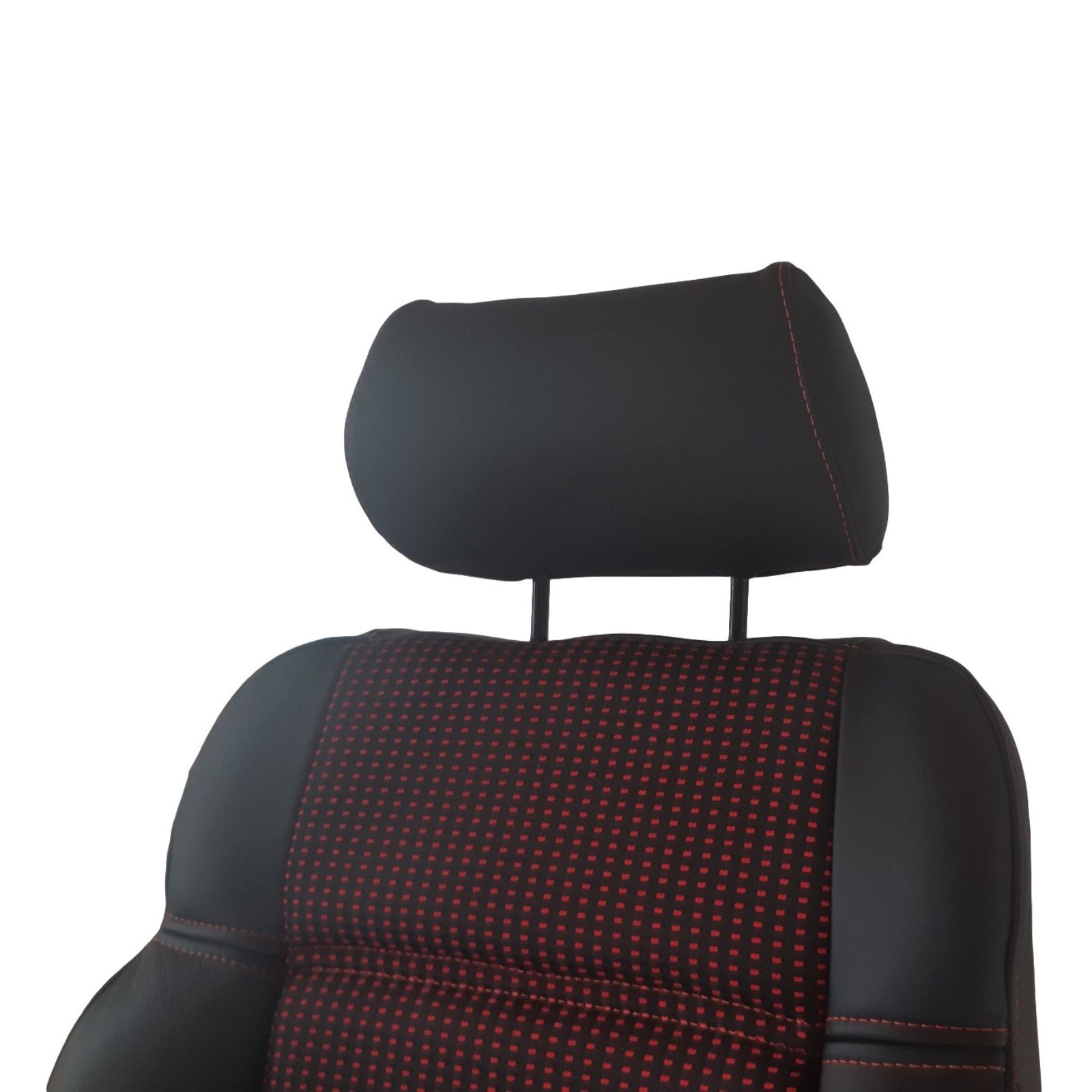 Coiffes Siège avant en cuir gris anthracite et tissu quartet rouge Peugeot 205 GTI /  CTI cabriolet