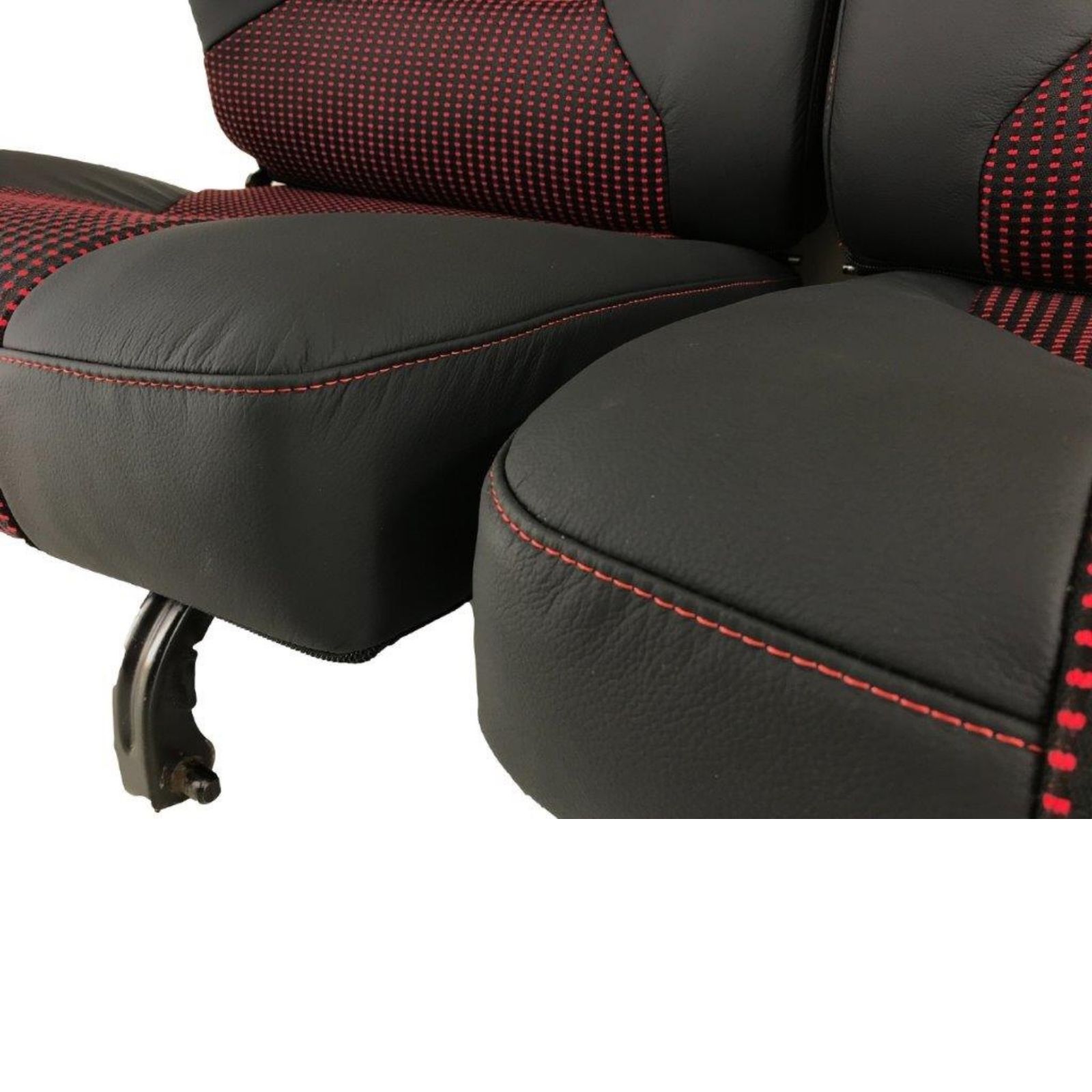 Coiffes Sièges Avant + Arrière en cuir noir tissu quartet rouge pour Peugeot 309 GTI