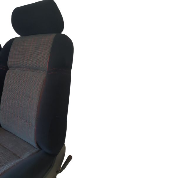 Vollsitze Sitzbezüge aus Schwarz Stoff und Biarritz Stoff für Peugeot 205  GTI Sitze - Top Sellerie - Top Sellerie Auto