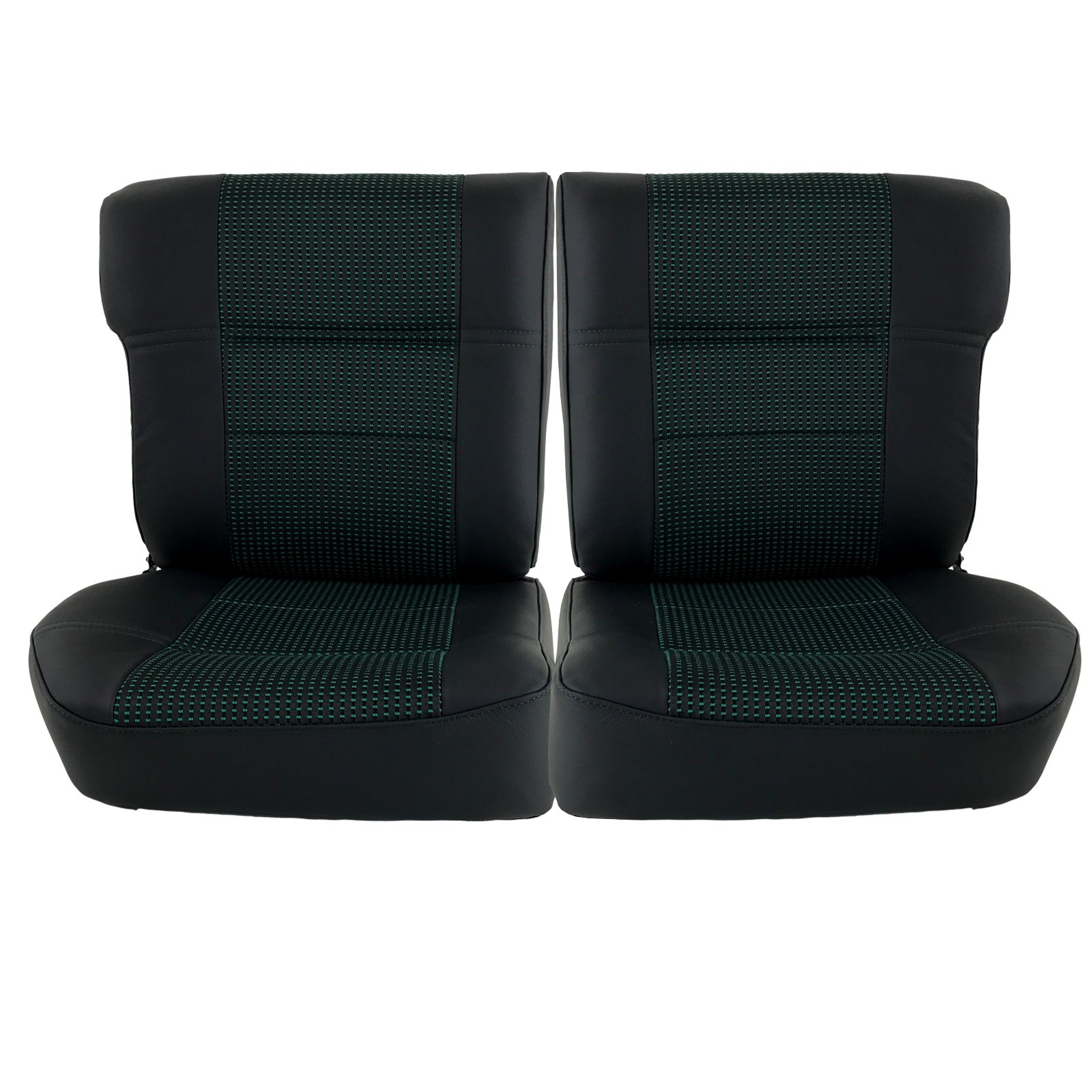 Coiffes Sièges Avant et banquette arrière en cuir noir tissu quartet vert Peugeot 205 GTI