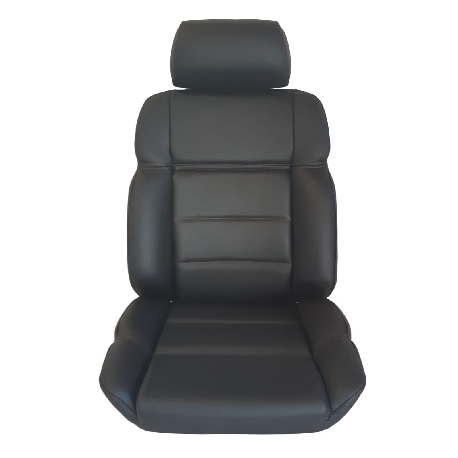 Coiffes sièges avant en cuir noir couture rouge pour Peugeot 205 GTI / CTI Cabriolet